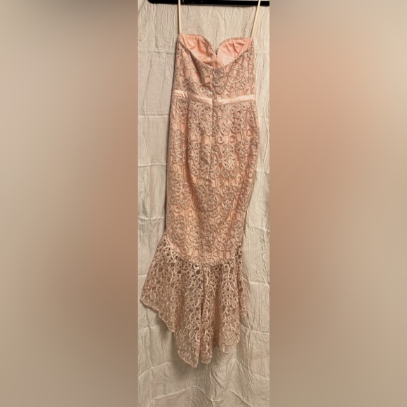 Elle Zeitoune Lace Blush Mermaid Dress , size 2 - Picture 2 of 5